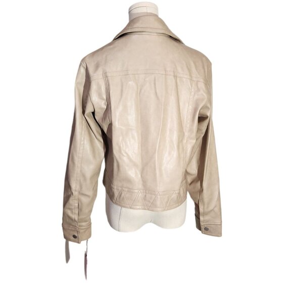 Avec Les Filles Faux Ever Leather Moto Jacket In Sahara New With Tags Women's S - Picture 3 of 16